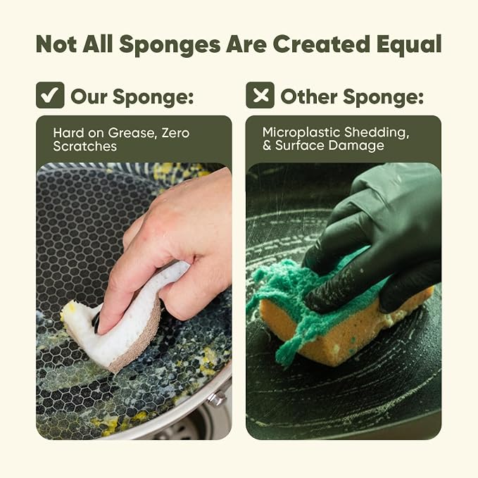 Plant-Based Kitchen Sponges (24 Pack) | USDA Biobased Certified | FSC & PETA Approved | Natural Cellulose & Coconut Scrubber Sponge | S-Shaped Design | Eco-Friendly, Non-Scratch, Non-Toxic & Vegan