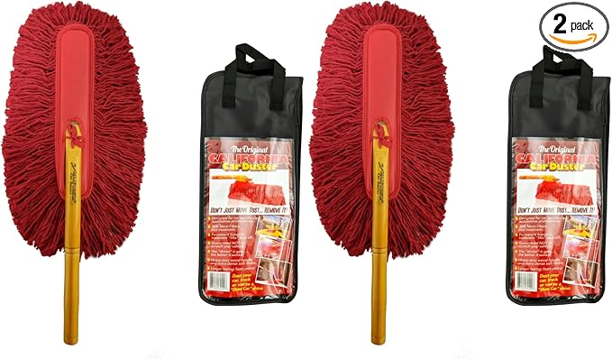 California Car Duster 62442 Standard Car Duster with Wooden Handle,Red (Pack of 2)
