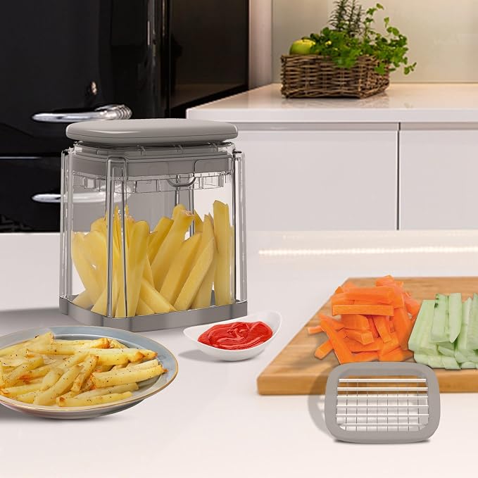 French Fry Cutter, Solucky Potato Onion Cutter, Professional Homestyle Vegetable Chopper Dicer, Great for Potatoes Carrots Cucumbers Zucchini Pepper