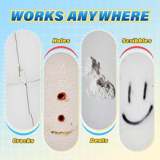 DIYSELF 9-Piece Spackle Wall Repair Kit, 7 oz Fast-Drying Hole Filler Set | Complete Repair Tools, Easy-to-Apply Wall Putty for Cracks, Nail Holes, Wall Filler for Gaps, Homes, Apartments and Renters