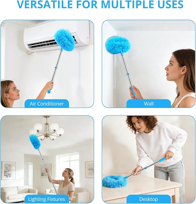 SetSail Ceiling Fan Cleaner Duster, Microfiber Ceiling Fan Duster with Extension Pole 13 to 48 Inch Washable Ceiling Fan Blade Dusters for Cleaning | Microfiber Ceiling Fan Duster, 13 to 48 Inch, Washable, Ceiling Fan Blade Dusters