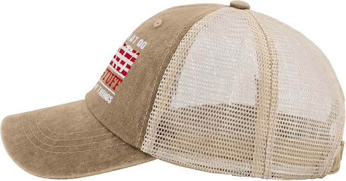 Embroidered That's What I Do I Fix Stuff & I Know Things Vintage Cotton Washed Soft Mesh Baseball Hat