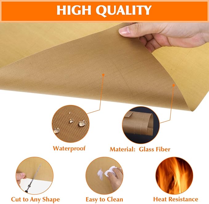 Teflon Sheet for Heat Press, 15 Pack Selizo Heat Transfer Cover Paper Heat Resistant Transfer Protector Sheets for Cricut Iron HTV Vinyl, Sublimation, Baking and Craft