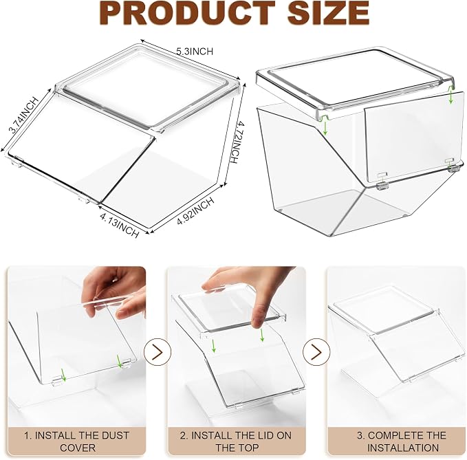 Yerliker 12 Pcs Clear Plastic Storage Bins with Lids Large Stackable Pantry Storage Organizer Bins Kitchen Organization Cabinet Organizers Ideal Containers for Fridge, Kitchen, Cabinets (Clear)