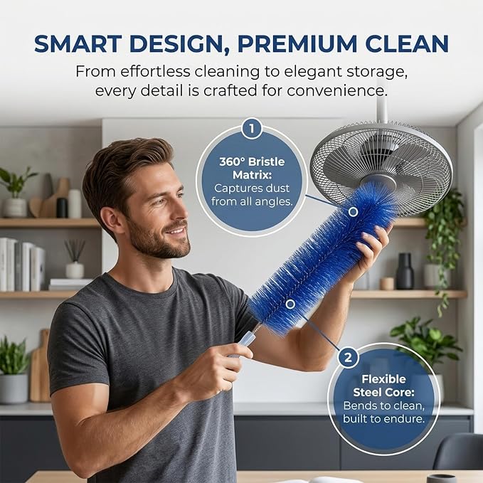 Fan Cleaner Brush,2 Pack 2026 New Bendable Microfiber Cleaning Brush, Reusable Washable Dust Remover Duster, Multi-Purpose Gap Vent Fan Air Conditioner Cleaning Tool