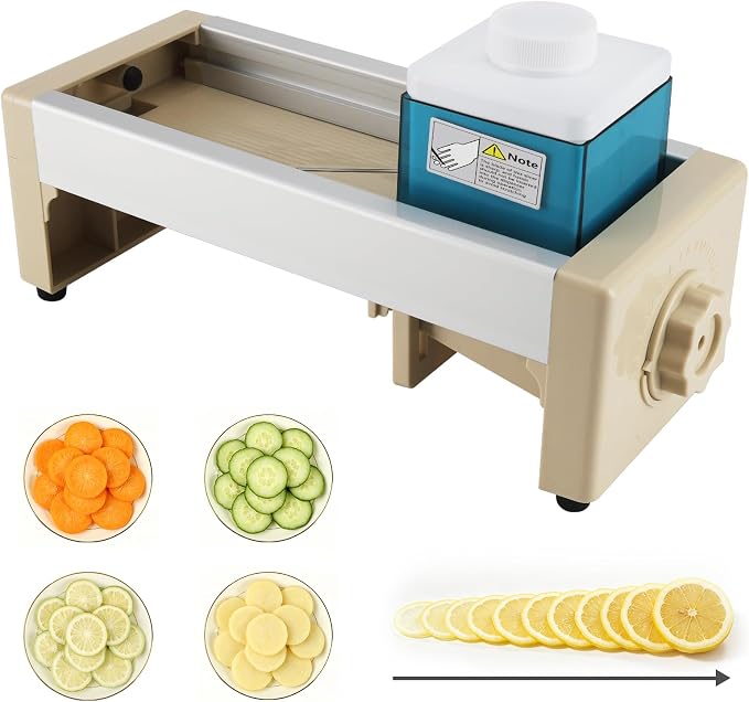Safe Mandoline Slicer for Kitchen, 0-15 Gears Thickness Adjustable Commercial Food Slicer, Easy & Fast Vegetable Fruit Cutter for Food Prep, Heavy Duty Potato Slicer for Chips