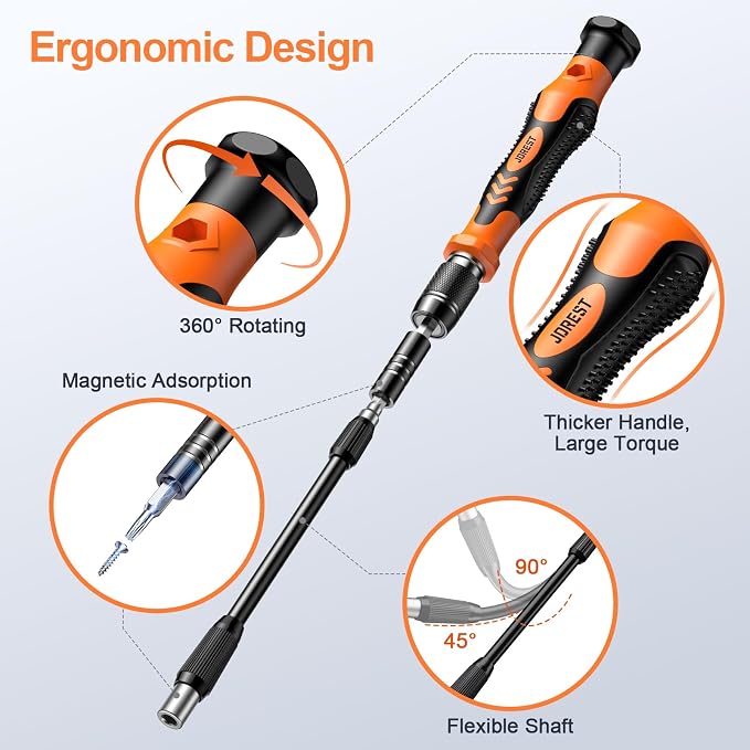 JOREST 117 in 1 Precision Screwdriver Set, Mini Tool Kit with Torx Phillips | Magnetic Repair Kit for Computer, Macbook, Laptop, PC, RC, PS5, iphone, Electronics, XBOX, Glasses