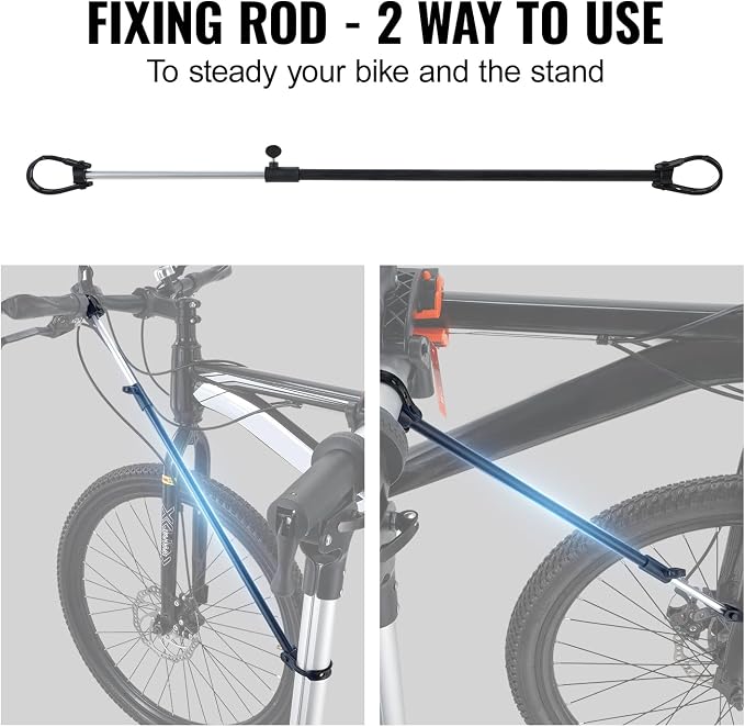 VEVOR Bike Repair Stand, 66 lbs Heavy-duty Aluminum Bicycle Repair Stand, Adjustable Height Bike Maintenance Workstand with Magnetic Tool Tray Telescopic Arm, Foldable Bike Work Stand for Home, Shops