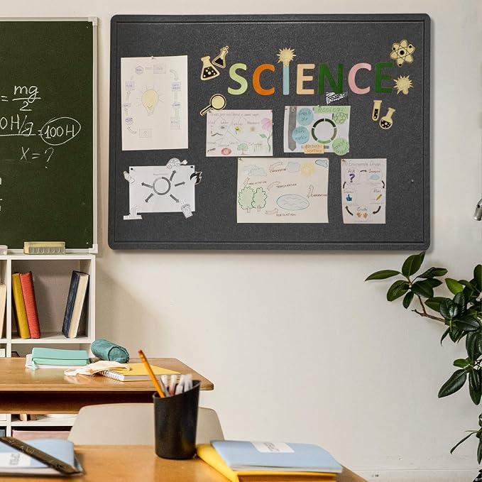 Felt Bulletin Board 48x36 inches, Decorative Pin Board for Home & Office | Cork Board Alternative for Wall with Push Pins, Display Mood Board for Photos, Notes & Reminders