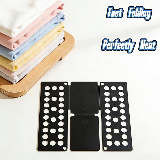 Toddler Small Clothes Folding Board for 2-8 Years - Foldable Home Laundry Storage Organizer, Space-Saving Folding Tool for Toddler Wardrobe, Black (Toddler Exclusive, Not for Adults) (Black)