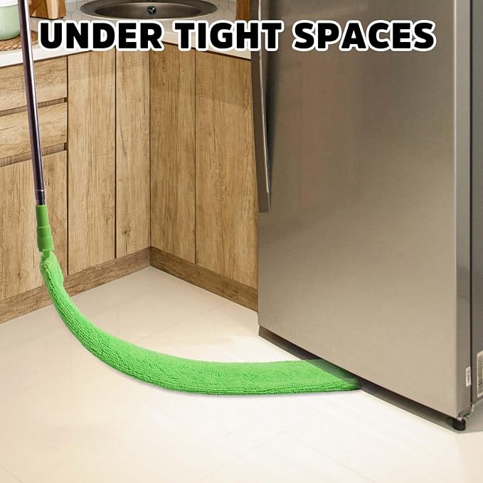 Retractable Gap Dust Cleaner Under Appliance Cleaning Tool, Bafezoze Flat Duster for Under Refrigerator Fridge Stove Couch Bed, Skinny Thin Duster for Tight Spaces