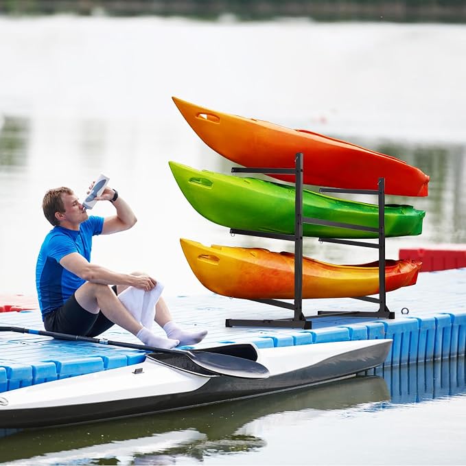 Kayak Storage Rack, Heavy Duty Kayak Racks for Garage and Outdoor Storage, Storage Rack for Kayak, Canoe, Surfboard & Paddleboard