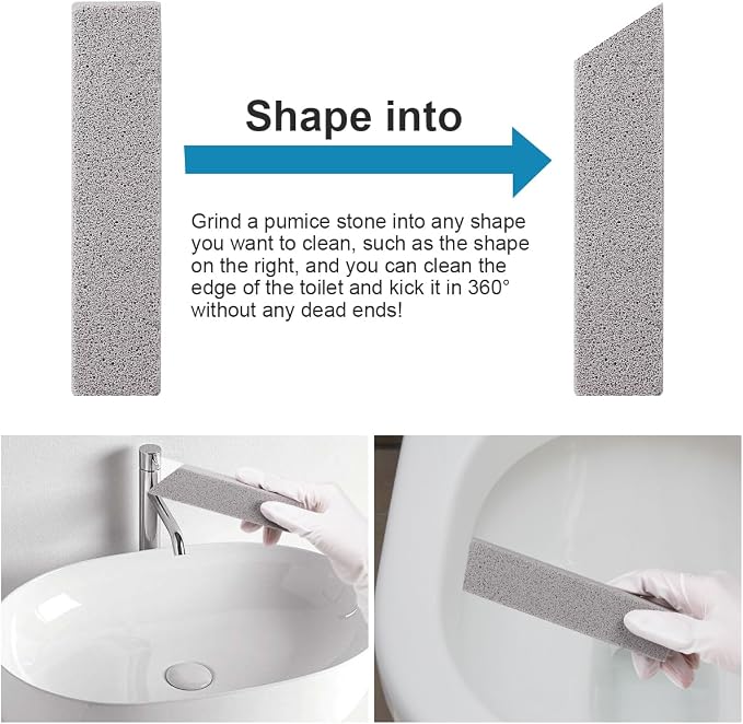 Herda 36 Pack Pumice Stone Toilet Bowl Cleaner, Powerfully Pumice Stone for Cleaning Hard Water Rings, Calcium Buildup, Rust, Pumice Stick for Toilets, Bathtubs, Grills, Swimming Pools, Sinks