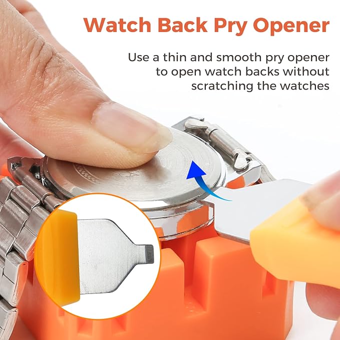Watch Repair Kit, Professional Watch Battery Replacement Tool Watchband Link & Back Remover Spring Bar Repairing Tool Kit (122)