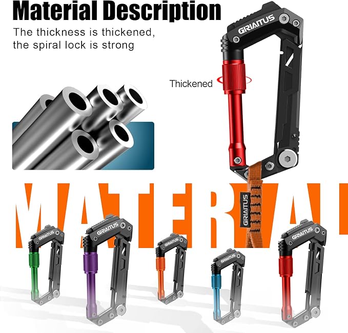 Carabiner Multitool with Pocket Knives, EDC Carabiners, for Camping Hiking | Serrated Knife, Rope Cutter, Screwdriver, Can Bottle Opener, Ruler, Keychain Knife , Gifts for Women (Red)