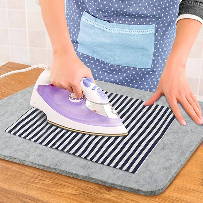 Pressing Mat Portable Felted Ironing Board, 1/2 Inch Thick Retains Heat Pad for Quilting Supplies Sewing Notions DIY Crafts (17 X 13.5 Inch)