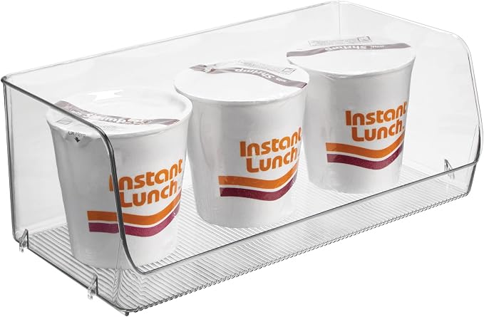 iDesign Stackable Open-Front Storage Bins, Clear | Kitchen and Pantry Organization