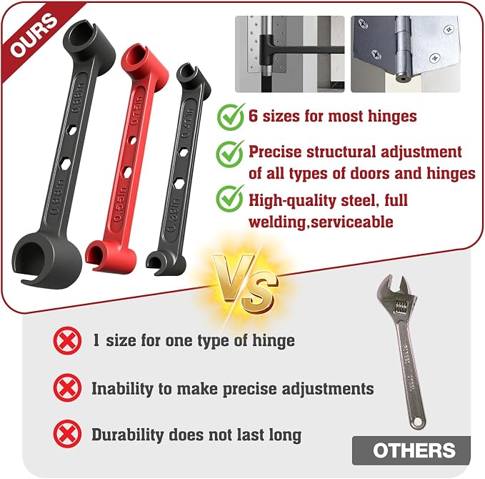 Vdsfand 3PCS Door Hinge Adjustment Tool Kit Door Gap Adjustment Tool for Precise Hinge Gap Adjustment Upgraded Door Hinge Tool for Installation and Repair of Residential and Commercial
