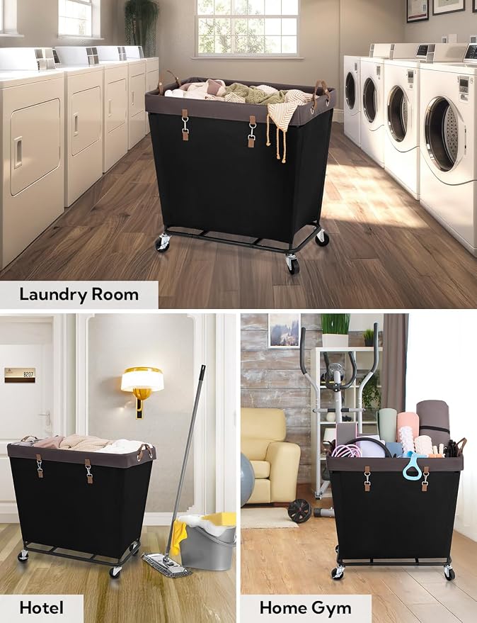 StorageWorks 320L Laundry Basket with Wheels, Rolling Hampers for Clothing