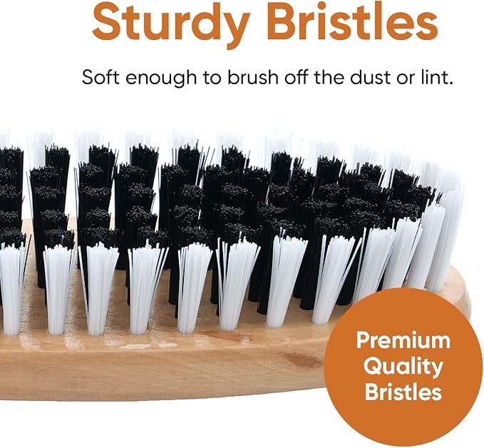 Clothes Brush Garment Brush Sturdy Bristles, Garment Lint Remover, Wool Suits, Lint Brush, Pet Hair Removel, Suede, Dust, Hat Brush Durable Wood Handle, 2 Pack by Superio