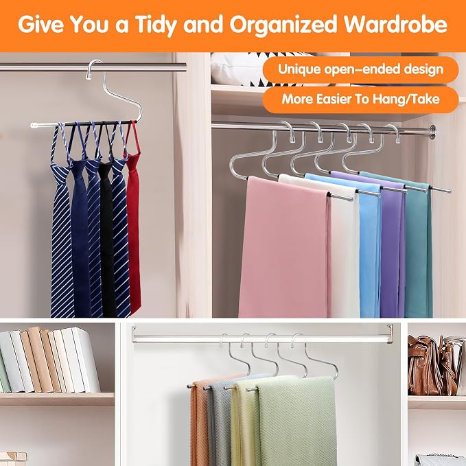 Pants Hangers Space Saving with Open-Ended,Closet Organizers and Storage,10 Pack Non-silp Clothes Hanger for Home Essentials,Dorm Room Essentials for College Students Girls Guys,Hangers for Jeans