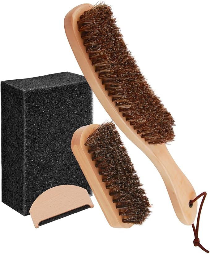 4Pcs Cowboy Hat Cleaning Kit Felt Hat Brush with Sponge Wood Cap Cleaner Lint Remover