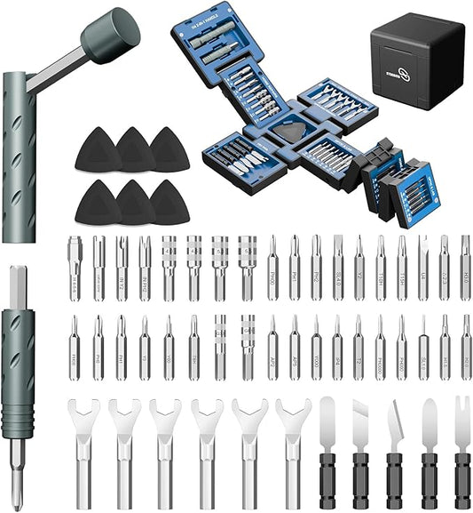 STREBITO Precision Screwdriver Set, 55 in 1 Electronics Repair Kit | Compact Magnetic Screwdriver Set with 2-in-1 Handle, Mini Wrenches, Pry Tools and 36 CRV Bits for Computer, Laptop, Eyeglass