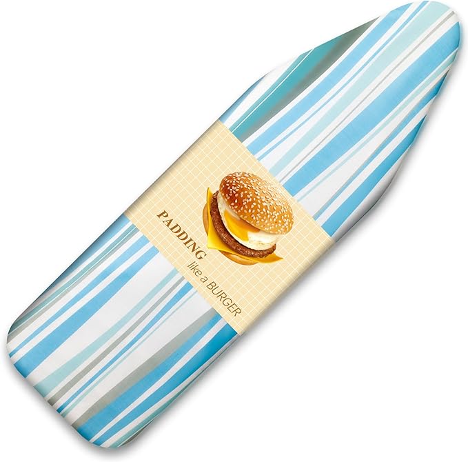 BNDX Ironing Board Cover 18x49 – Standard Fit with Thick Padding, Bongee Cord & 2 Buckles – Scorch & Stain Resistant, Easy Install, Pulse Green
