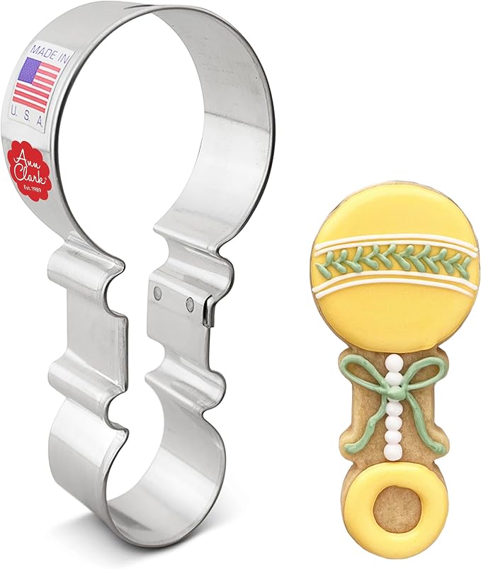 Ann Clark Baby Rattle Cookie Cutter 4.5" Made in USA