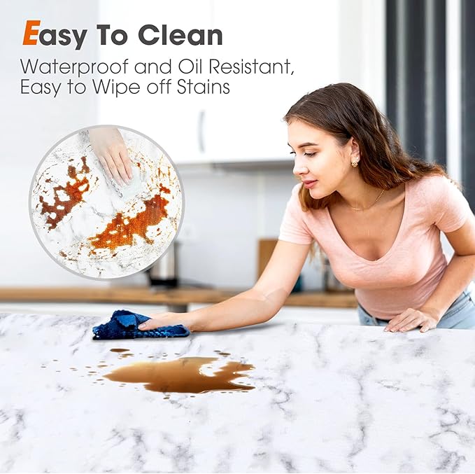 Beautysaid Shelf and Drawer Liner for Kitchen Cabinet Non Adhesive Non Slip | Shelf Paper Waterproof Washable Thickened for Dresser Pantry Shelve Bathroom Protector Liner(Marble,18 in x 30 FT)