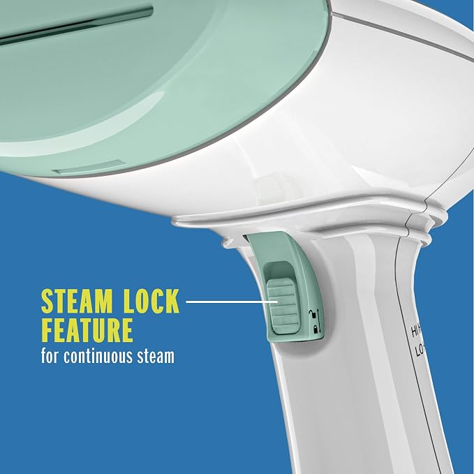 Conair Handheld Garment Steamer for Clothes, ExtremeSteam 1200W, Portable Handheld Design,White/Light Green