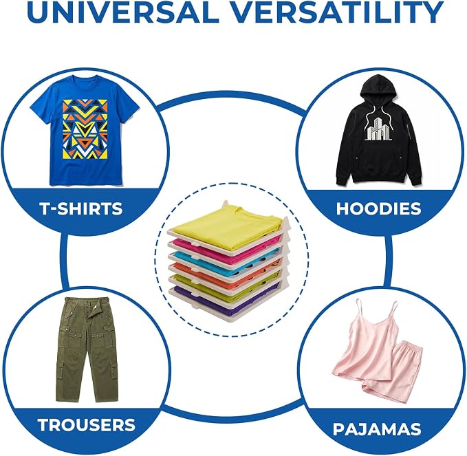 21 Pcs Clothes Organization Set - 1 Large Shirt Folding Board 27" X 23" & 20 Pack Stackable T-Shirt Organizer Trays, Durable Plastic Laundry Folder and Closet Storage System for Shirts, Pants, Towels
