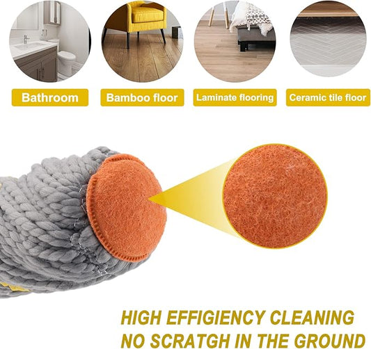 KeFanta Self-Wringing Twist Mops with 1 Extra Refill, Mops for Floor Cleaning with 57 " Long Handle, Microfiber Floor Mop for Hardwood Commercial Household Clean (1 Handle & 2 Mop Heads)
