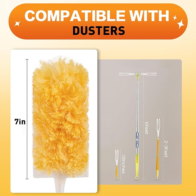Heavy Duty Duster Refills Compatible with Swiffer Duster, Unscented Disposable Dusters Kit for Cleaning Dusting Furniture Blind Ceiling Fan, Multi Surface 360 Feather Duster (20)