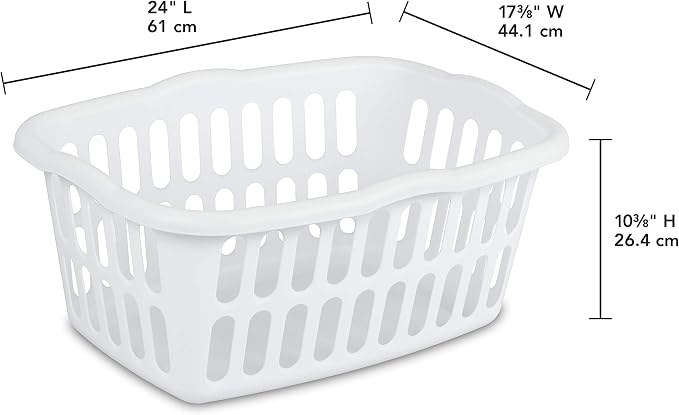 Sterilite 1.5 Bushel Rectangular Plastic Laundry Basket, Assorted, 12 Pack