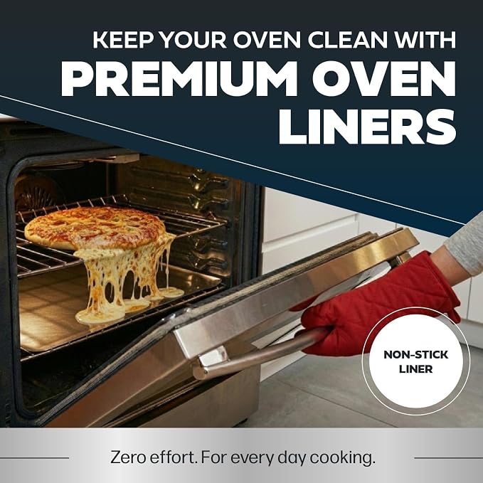 Cooks Innovations Non-Stick Oven Protector Mat, 2 Pack Heavy Duty Nonstick Oven Rack Liners to Protect Convection, Electric, Gas, & Microwave Ovens, BPA & PFOA Free Heat Resistant Baking Mat