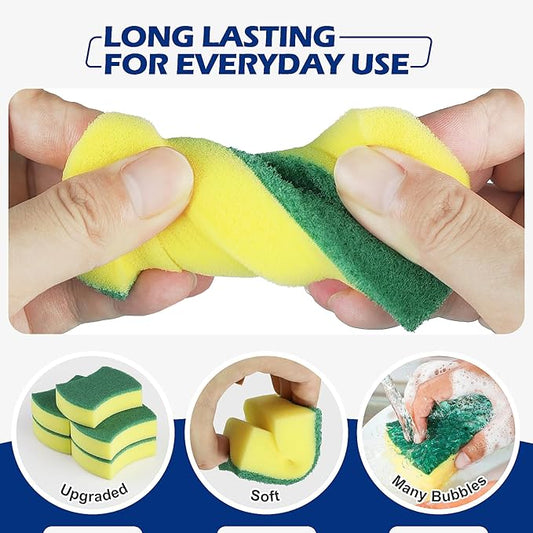 300 Pack Kitchen Cleaning Sponges, Eco Non-Scratch for Dish,Scrub Sponges.