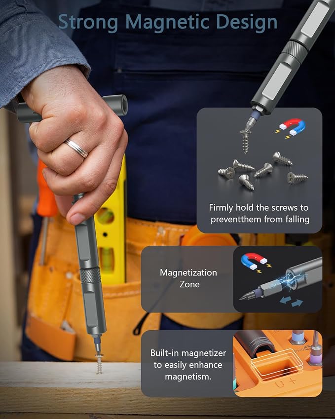 Upgraded 42 in 1 Magnetic Screwdriver Set, Ankilo DIY Ratchet Screwdriver Set, Multi Bit Magnetic Drive with 40 PCS Magnetic Bits, Portable Repair Tool Kit for Valentine's Day Gifts Home, Bike Repairs