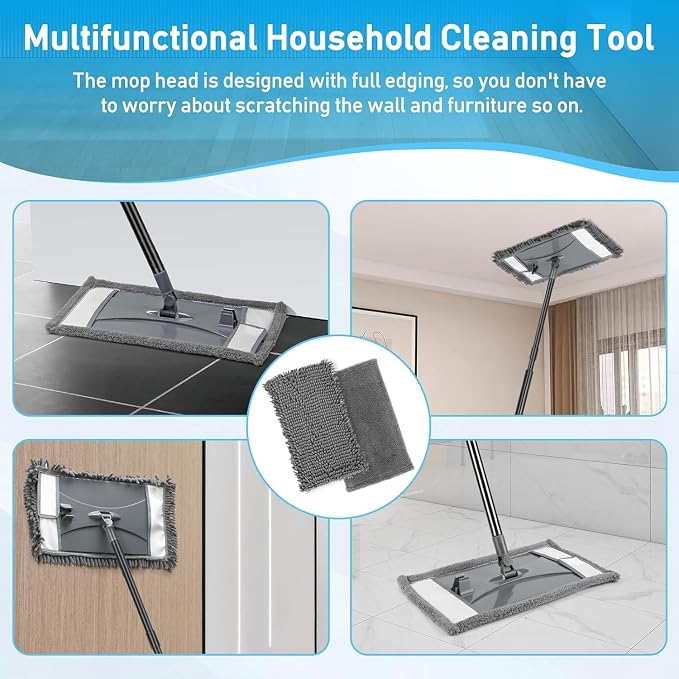 Wall Cleaner Mop Replacement Head, 2 Pack Chenille Reusable Dust Mop Pads for Wall Washer Floor Cleaning, Fit ASIN B0DG4LV7SJ