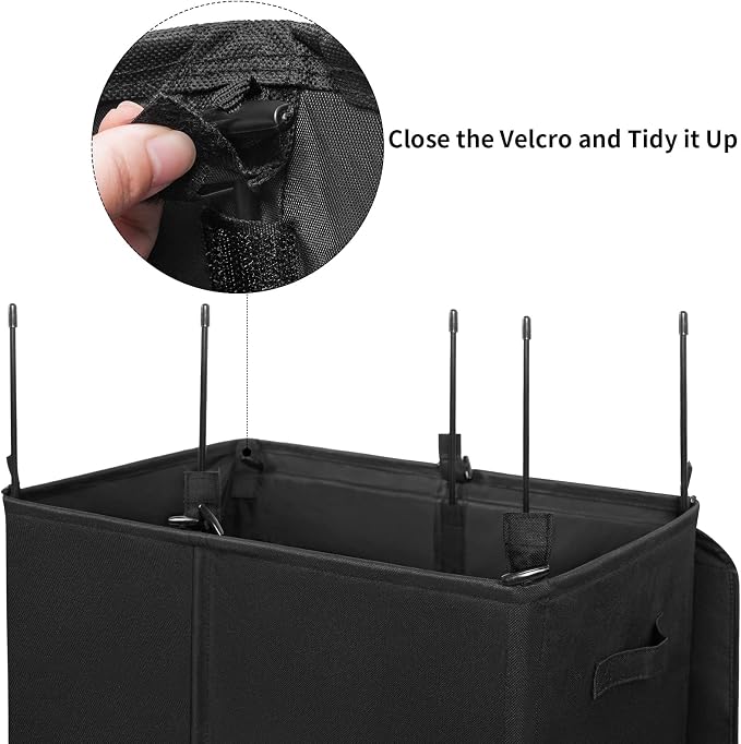 WOWLIVE 154L Double Laundry Hamper 2 Section with Lid and Removable Bags | Divided Laundry Basket, Large Dirty Clothes Hamper with Handle, Collapsible Laundry Storage for Dorm Room, College, Black
