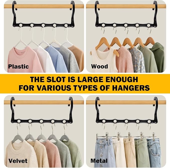 12 Pack College Dorm Room Essentials for Girls Guys, Closet Organizers | Closet Organizers and Storag, Stronger Space Saving Hangers Clothes Hanger, 5 Holes, Magic Home Organization