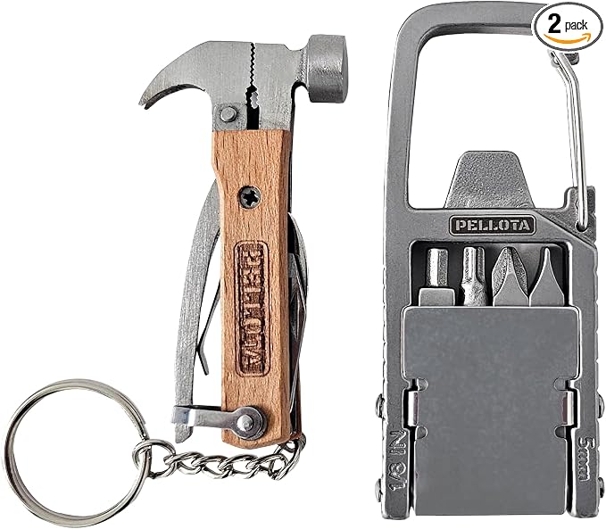 Multi Tool Prizes [17-in-2] for Adults - Multi Tool for Men, Multitool, Small Hammer, Small Tools, Hammer Multitool, Gifts for Men, Dad, Husband, Camping, Bottle opener, retrieve card pin