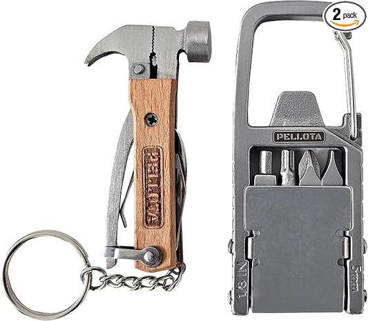 Multi Tool Prizes [17-in-2] for Adults - Multi Tool for Men, Multitool, Small Hammer, Small Tools, Hammer Multitool, Gifts for Men, Dad, Husband, Camping, Bottle opener, retrieve card pin