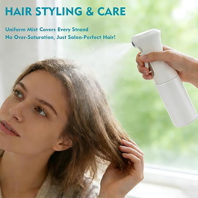 Continuous Spray Bottle, 6.8 OZ Hair Spray Bottles, Ultra-Fine Mister Spray Bottle for Hairstyling, Cleaning, Plants, Pets, Salons, and More (1 Pack)