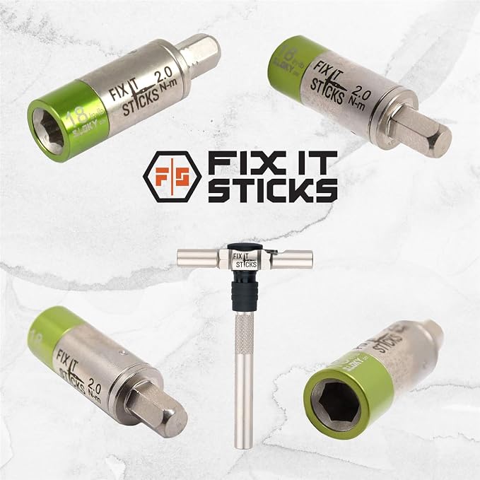 Fix It Sticks Set of 2 tools Bundle - Ratcheting T-Way Wrench & Torque Limiter 18 Inch-lb – Precision Set for Home and Professional Use – with microfiber cloth