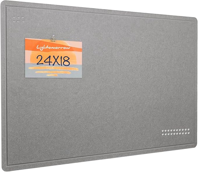Felt Bulletin Board 24x18 inches, Decorative Pin Board for Home & Office | Cork Board Alternative for Wall with Push Pins, Display Mood Board for Photos, Notes & Reminders