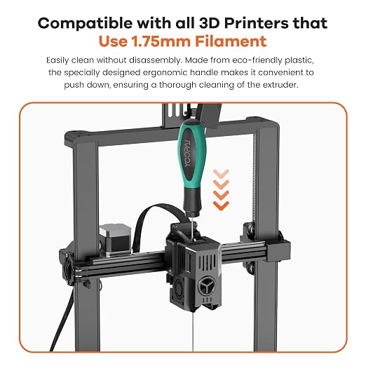 YOOPAI 3D Printer Nozzle Cleaning Kit, 3D Printer Cleaning Kit with Soft Rubber Handle, 0.4mm Nozzle Cleaning Needles and Copper Wire Brush, 3D Printer Tools Kit for 1.75mm Nozzles