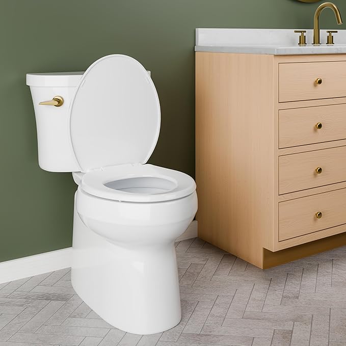 Mayfair Universal Size Slow Close Toilet Seat, Durable Plastic, Fits Round & Elongated Toilets, White (Pack of 2)