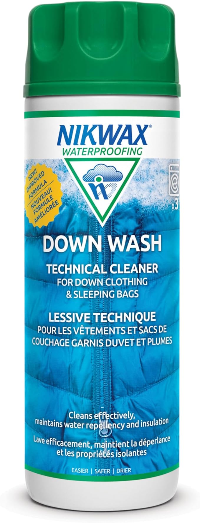 Nikwax Down Wash, 300ml, Detergent for down jackets and sleeping bags, outdoor apparel, clean, care, protect