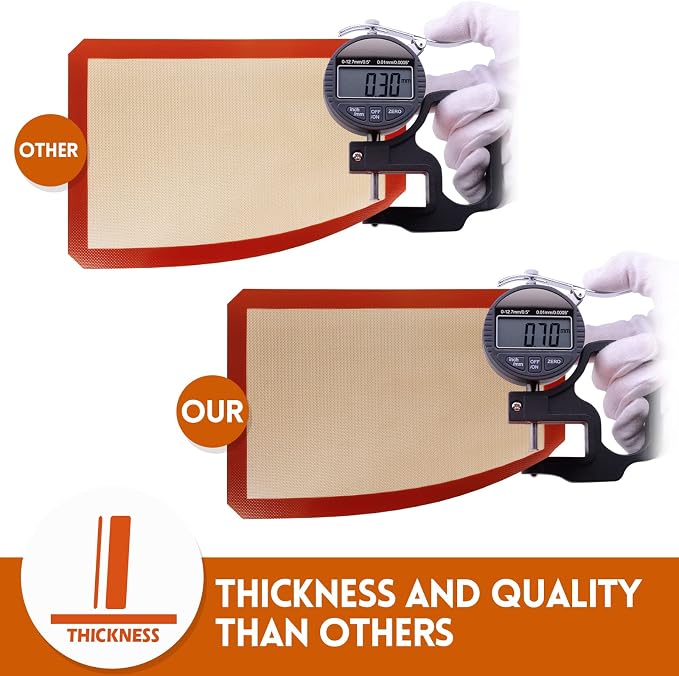 STATINT Non-Stick Silicone Baking Mat, Premium Food Safe - Pack of 3